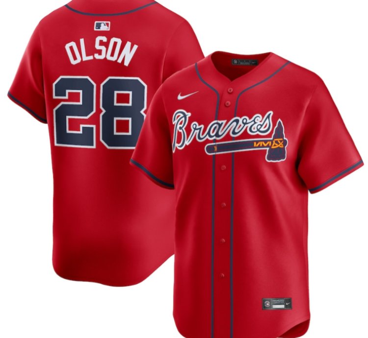 Matt Olson 28 Atlanta Braves Alternate Limited Men Jersey - Red