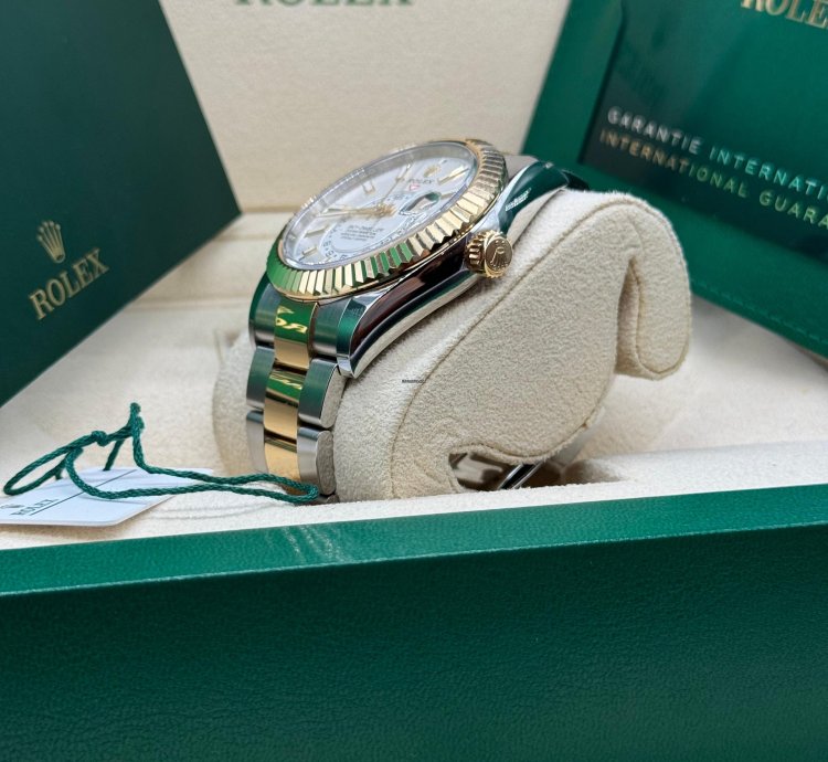 Rolex Sky-dweller 42mm Two Tone White Dial 2023 Unworn 336933 Complete Set