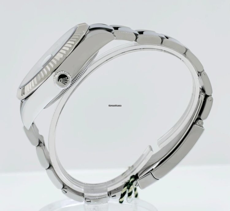 Rolex Sky-dweller 42mm White Gold Steel Black Index Dial Fluted Bezel 336934
