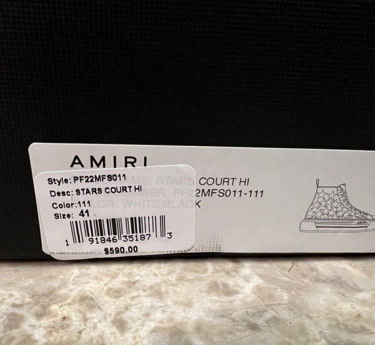 Amiri Stars Court Hi-top Sneaker