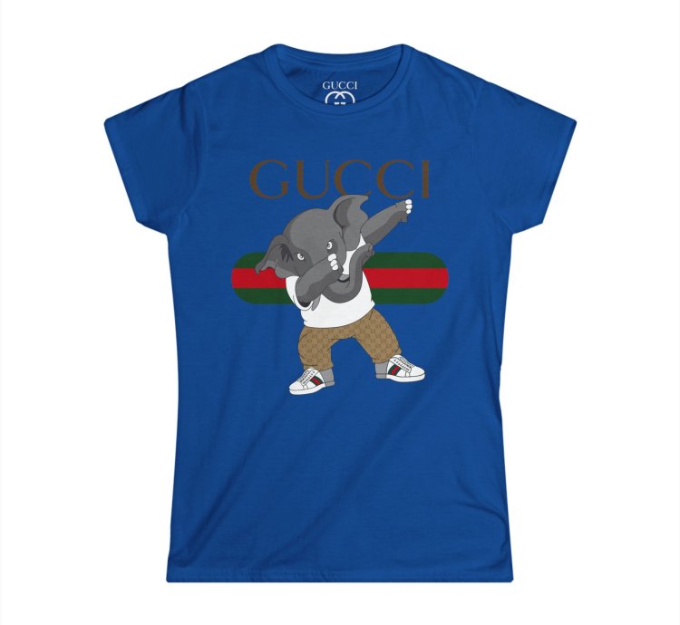 Gucci Elephant Blue Women T-shirt - Size Usa