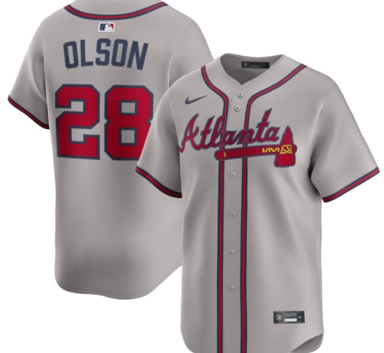 Matt Olson 28 Atlanta Braves Road Limited Player Men Jersey - Gray