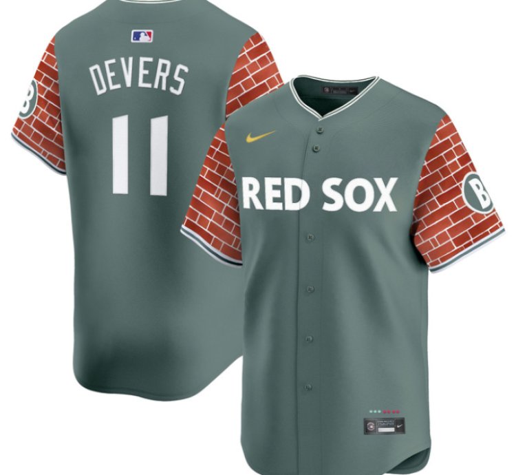 Rafael Devers Jersey 11 Boston Red Sox 2025 Fenway Red Brick Style Vapor Premier Stitched Green