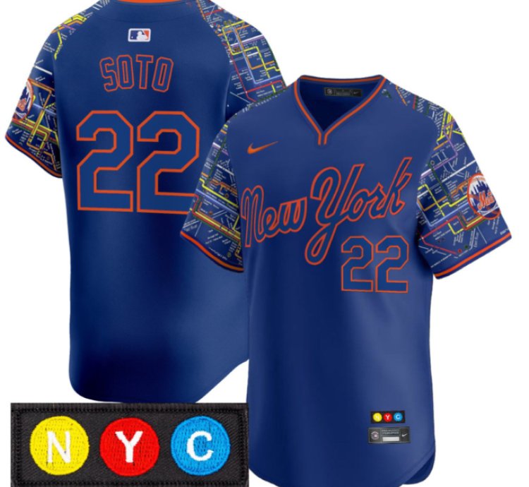 Juan Soto Jersey 22 New York Mets Subway Style Vapor Premier Limited Stitched Royal