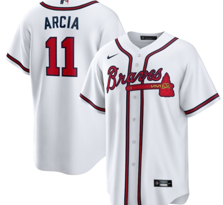 Orlando Arcia 11 Atlanta Braves Home Men Jersey - White
