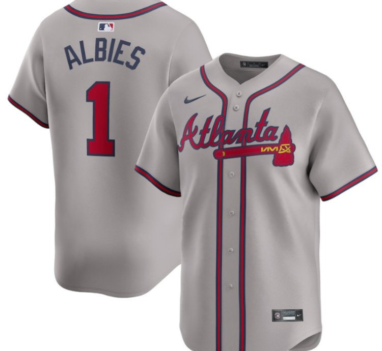 Ozzie Albies 1 Atlanta Braves Away Limited Player Men Jersey - Gray