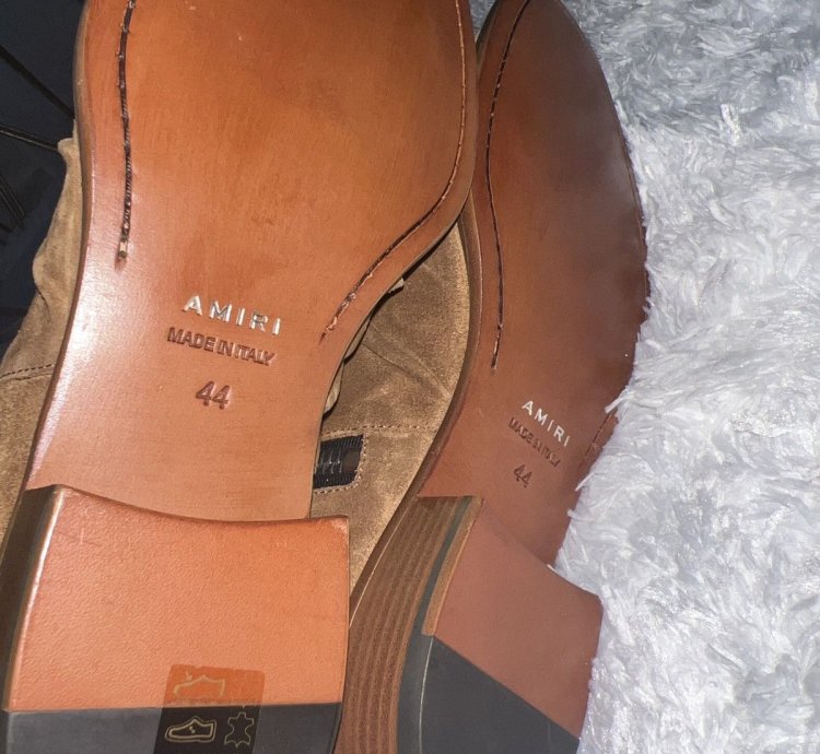Amiri Suede Stack Boots With Zipper Brand New Size 44