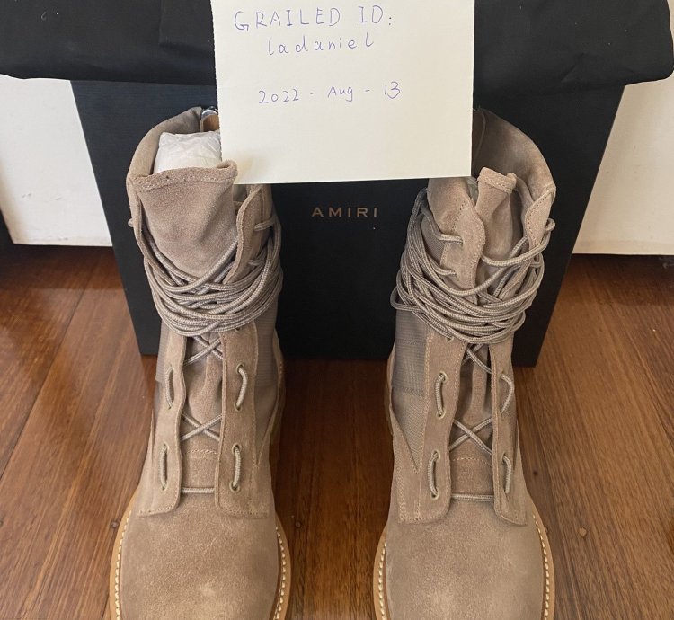 Amiri Suede Tan Combat Military Boots New Msrp 1200