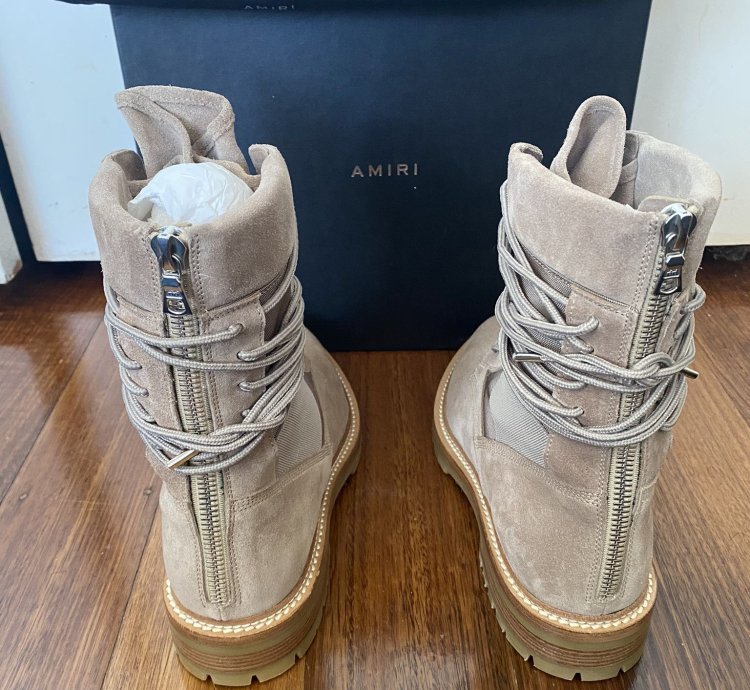 Amiri Suede Tan Combat Military Boots New Msrp 1200