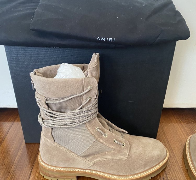 Amiri Suede Tan Combat Military Boots New Msrp 1200