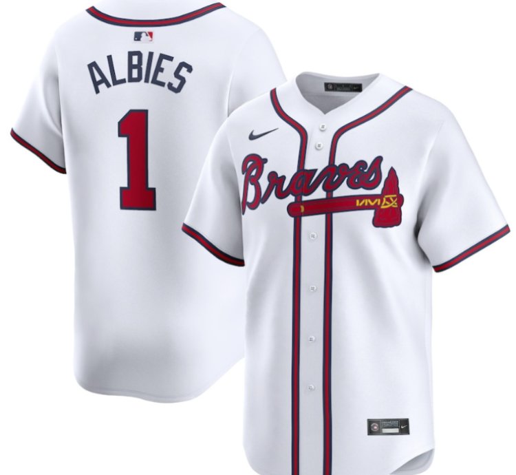 Ozzie Albies 1 Atlanta Braves Home Limited Player Men Jersey - White