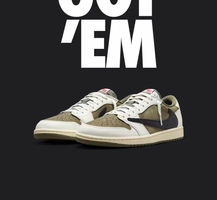 Air Jordan 1 Low Travis Scott Reverse Olive 10 5