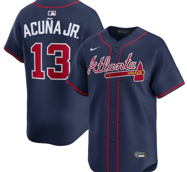 Ronald Acuña Jr 13 Atlanta Braves Alternate Limited Men Jersey - Navy