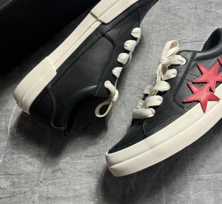 Amiri Sunset Skate Leather Sneakers In Black