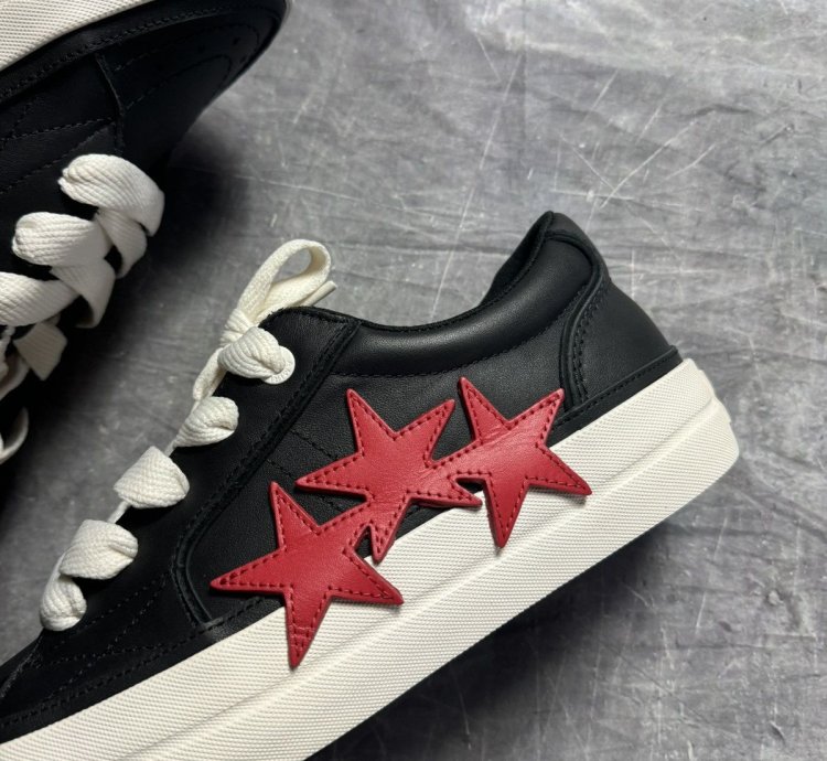 Amiri Sunset Skate Leather Sneakers In Black