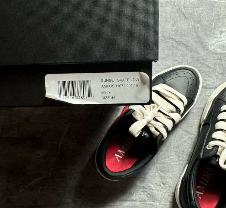 Amiri Sunset Skate Leather Sneakers In Black