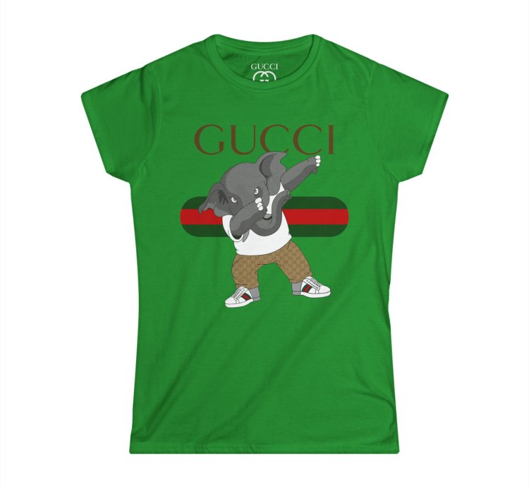 Gucci Elephant Green Women T-shirt - Size Usa