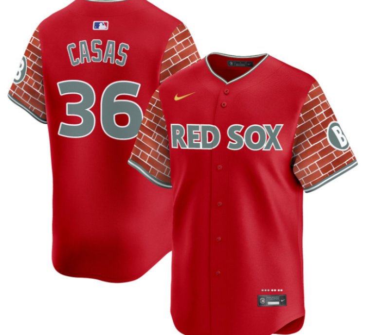 Triston Casas Jersey 36 Boston Red Sox 2025 Fenway Red Brick Style Vapor Premier Stitched Red
