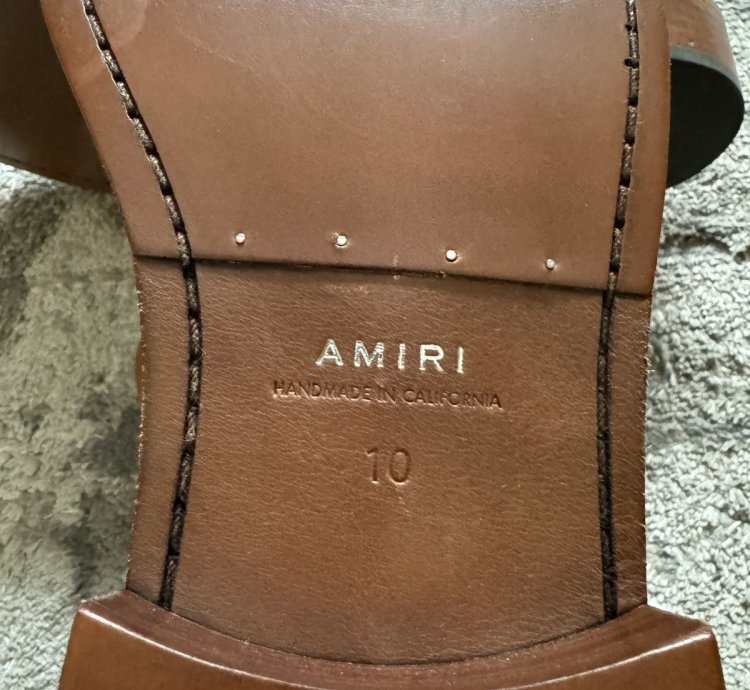 Amiri Tawny Brown Leather Double Zipper Stack Boots 10 Us