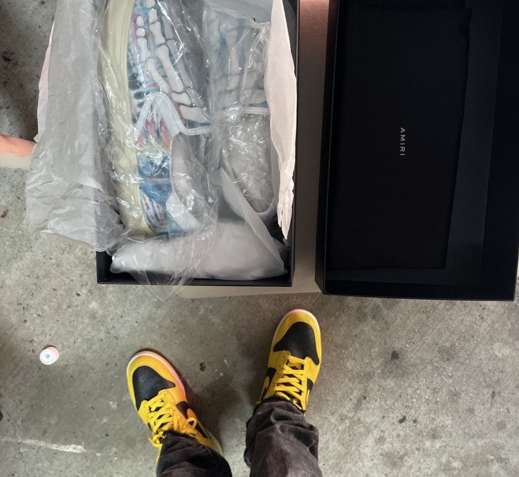Amiri Tie Dye Skel Toe Slip On