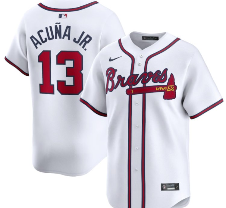 Ronald Acuña Jr 13 Atlanta Braves Home Limited Player Men Jersey - White