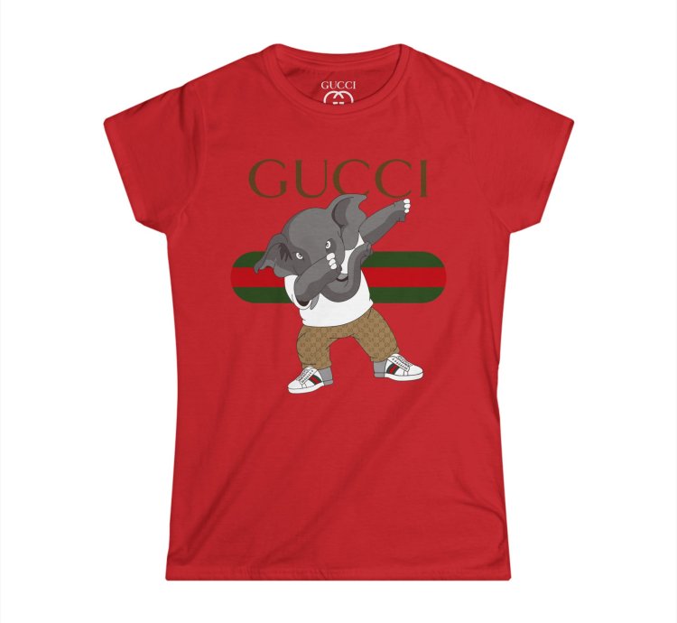 Gucci Elephant Red Women T-shirt - Size Usa