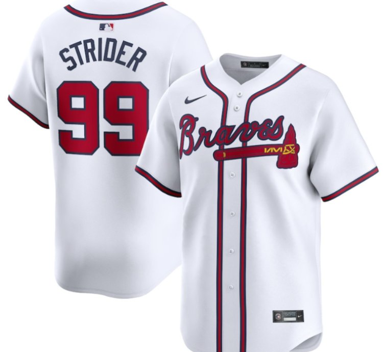 Spencer Strider 99 Atlanta Braves Home Limited Player Men Jersey - White