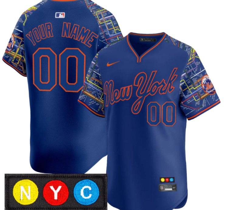 Custom New York Mets Jersey Subway Style Vapor Premier Limited Stitched Royal