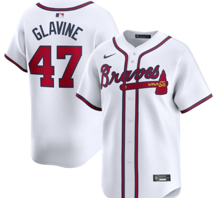 Tom Glavine 47 Atlanta Braves Home Limited Player Men Jersey - White
