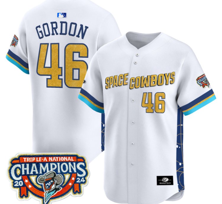 Colton Gordon Jersey 46 Sugar Land Space Cowboys Championship Patch Vapor Premier Limited Stitched