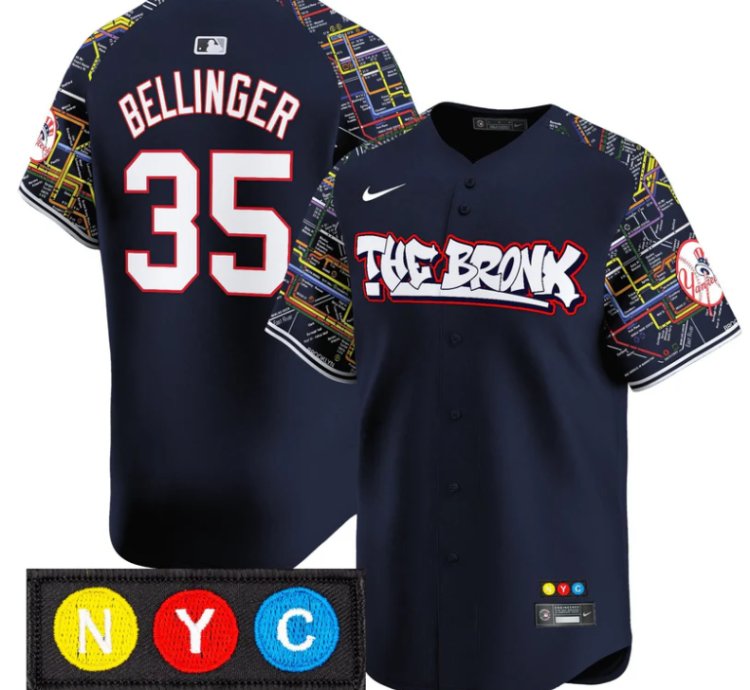 Cody Bellinger Jersey 35 New York Yankees The Bronx Subway Style Premier Stitched Navy