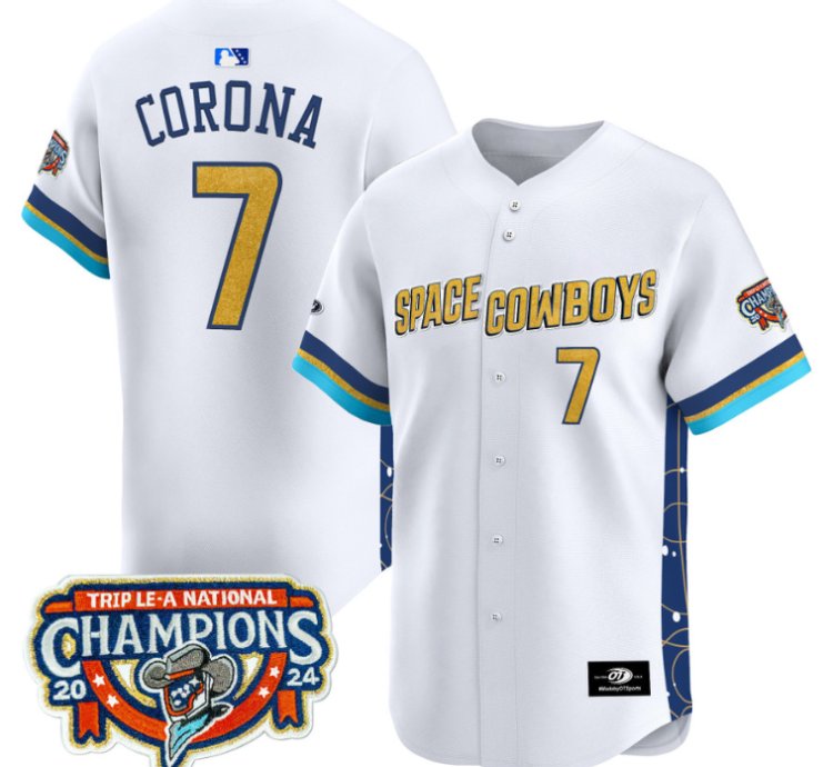 Kenedy Corona Jersey 7 Sugar Land Space Cowboys Championship Patch Vapor Premier Limited Stitched