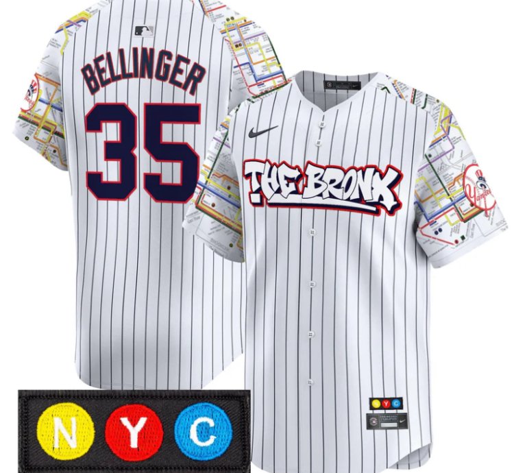 Cody Bellinger Jersey 35 New York Yankees The Bronx Subway Style Premier Stitched Pinstripe