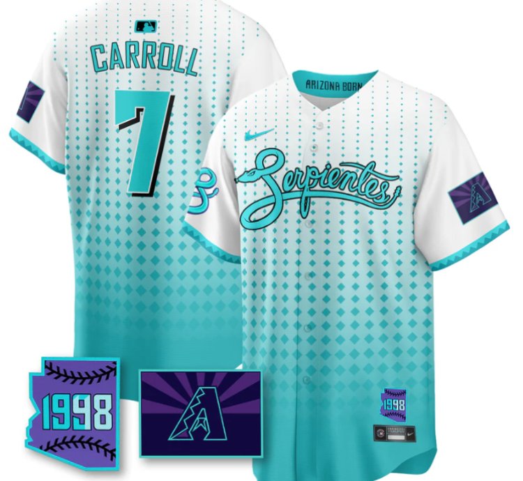 Corbin Carroll Jersey 7 Arizona Diamondbacks Serpientes City Connect Stitched White