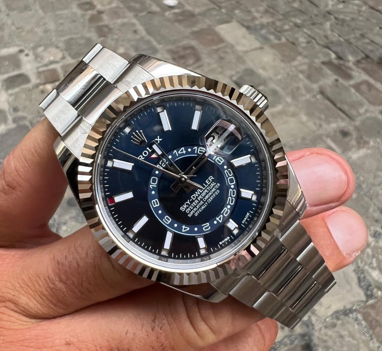 Rolex Sky-dweller Blu Blue New Nuovo Full Set Plastic Plastiche Stikers