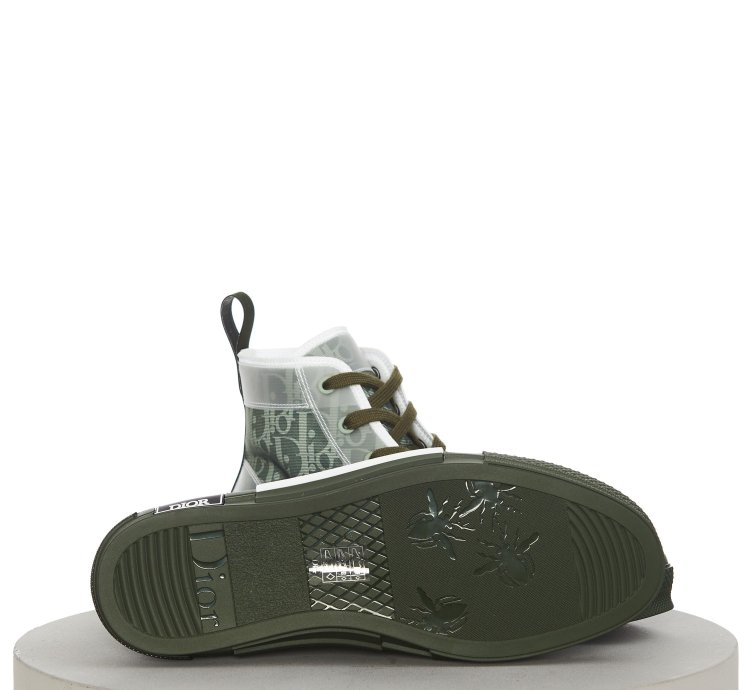 B23 High-top Sneaker In Olive Dior Oblique Canvas