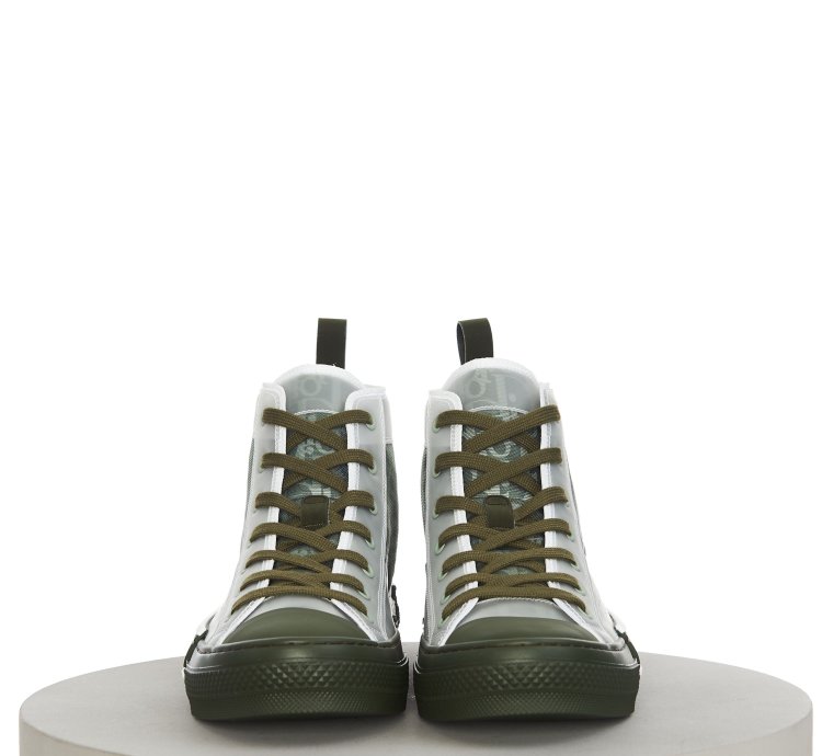 B23 High-top Sneaker In Olive Dior Oblique Canvas