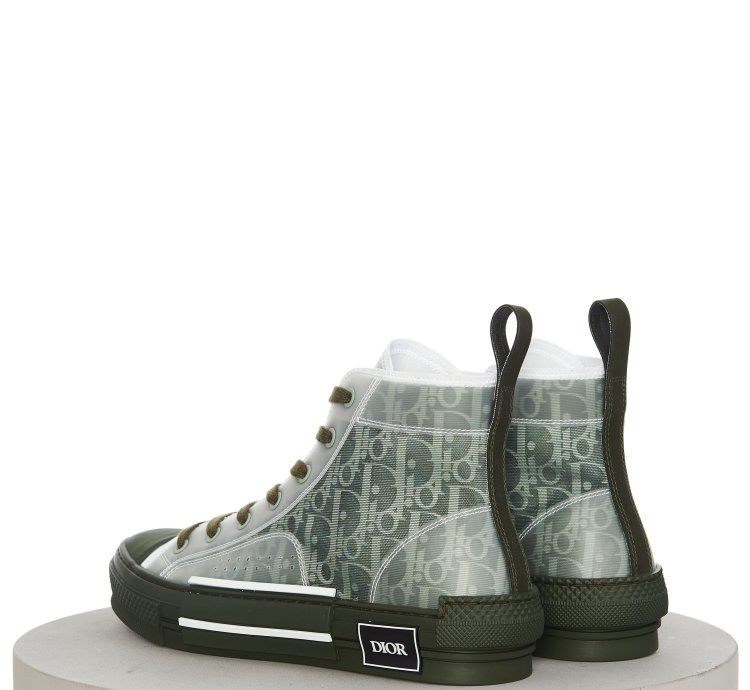 B23 High-top Sneaker In Olive Dior Oblique Canvas