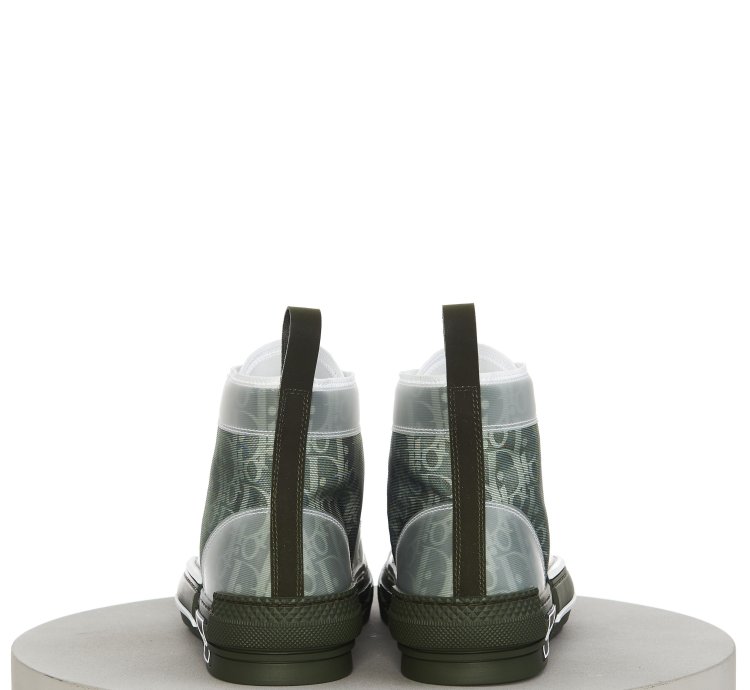B23 High-top Sneaker In Olive Dior Oblique Canvas