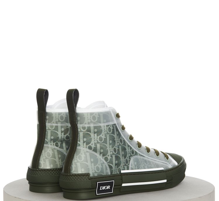 B23 High-top Sneaker In Olive Dior Oblique Canvas