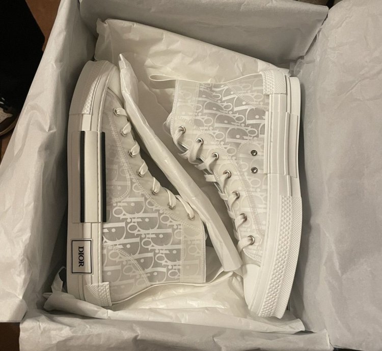 B23 High-top Sneaker White Dior Oblique Trasparenc Canvas