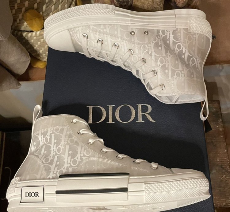 B23 High-top Sneaker White Dior Oblique Trasparenc Canvas