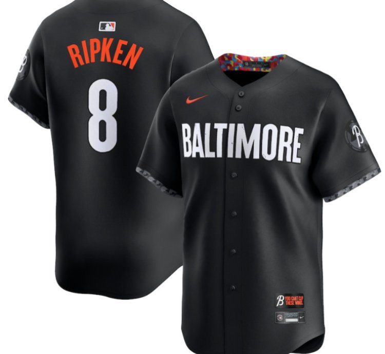 Cal Ripken Jr 8 Baltimore Orioles City Connect Retired Men Jersey - Black