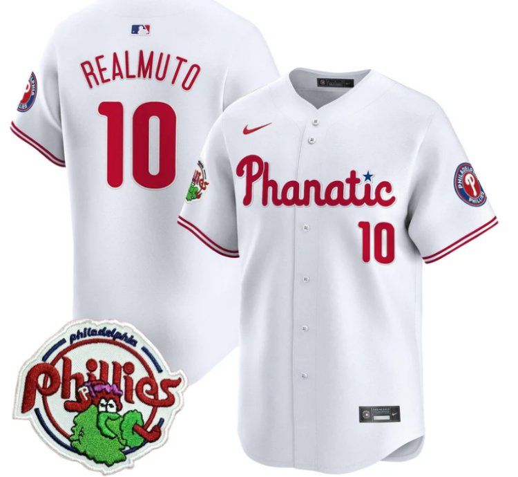 Jtrealmuto Jersey 10 Phillies Phanatic Patch Vapor Premier Limited Stitched White