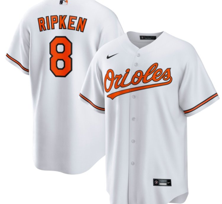 Cal Ripken Jr 8 Baltimore Orioles Throwback Player Men Jersey - White