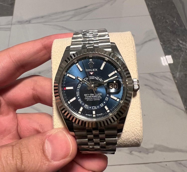 Rolex Sky-dweller Blue Dial Jubilee Bracelet