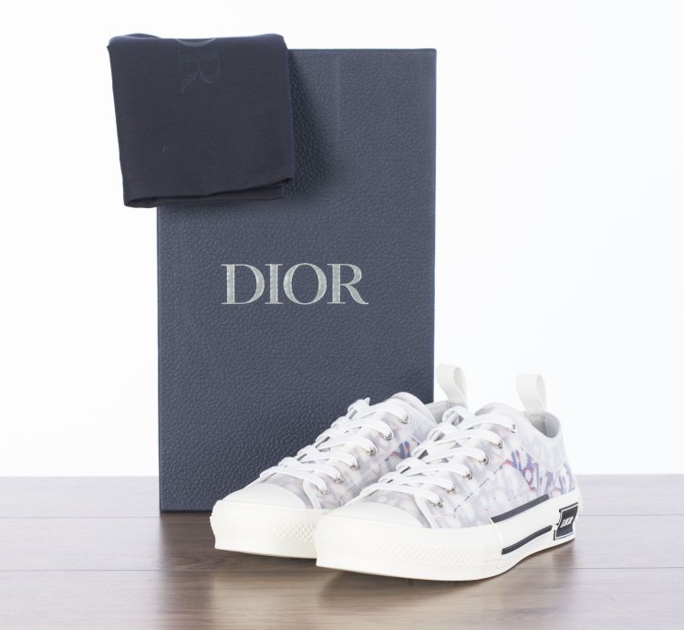 B23 Low-top Sneaker In Blue Red Dior Oblique