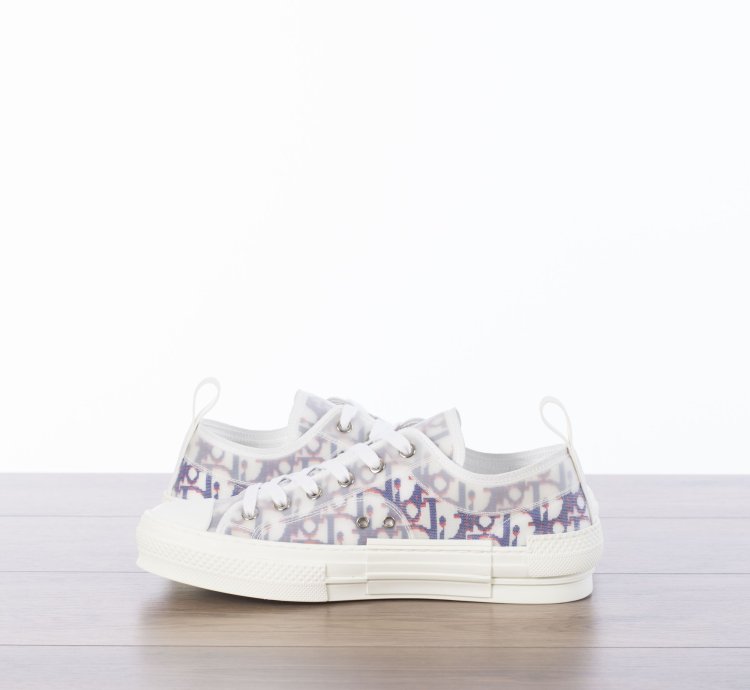 B23 Low-top Sneaker In Blue Red Dior Oblique