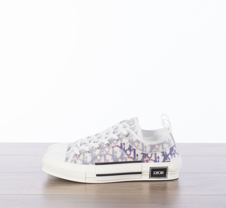 B23 Low-top Sneaker In Blue Red Dior Oblique