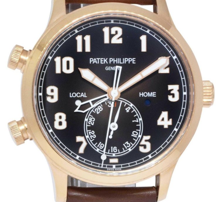 Patek Philippe 5524 Complications 18k Rose Gold Pilots Watch 20 5524r